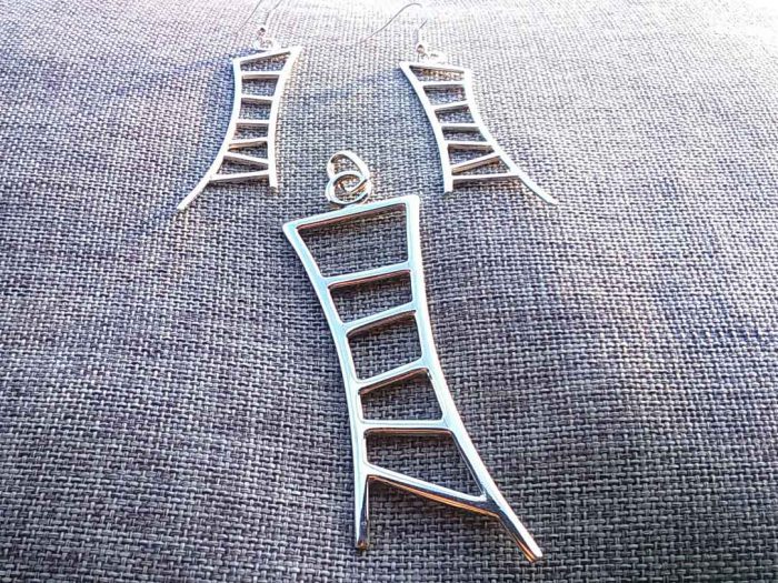 Silver Earrings & Pendant “Ladders”