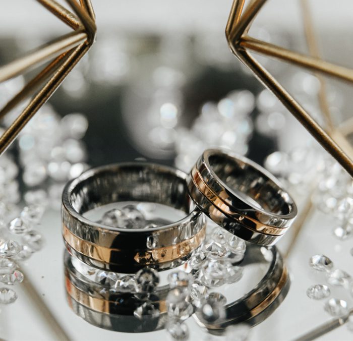 Wedding rings. Titanium & white gold