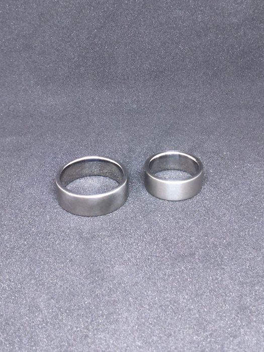Titanium Wedding Rings. Satin Matt. High Polished