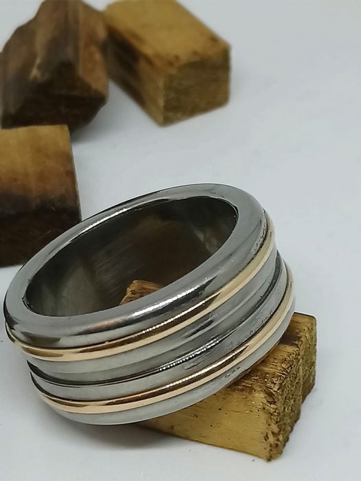 Titanium ring with Gold